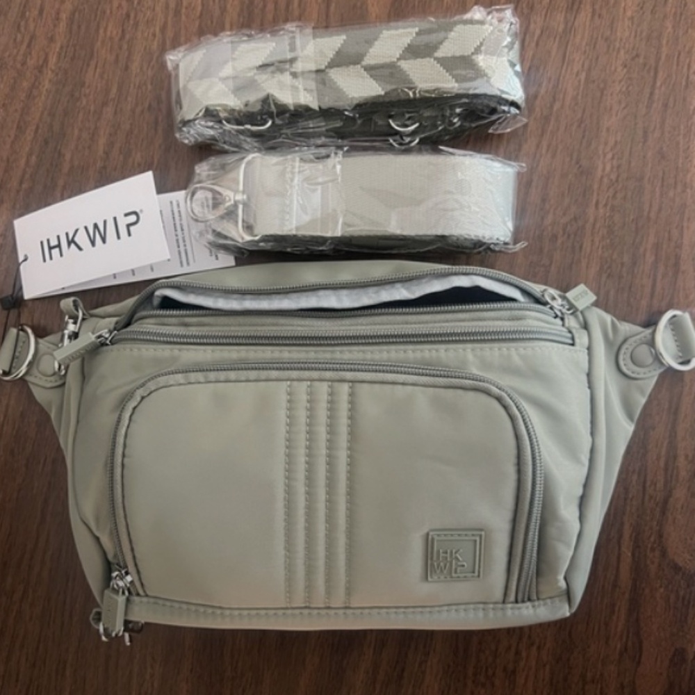 IHKWIP Carry Your Confidence Anti-Theft Crossbody Bag in Sage (light grey)